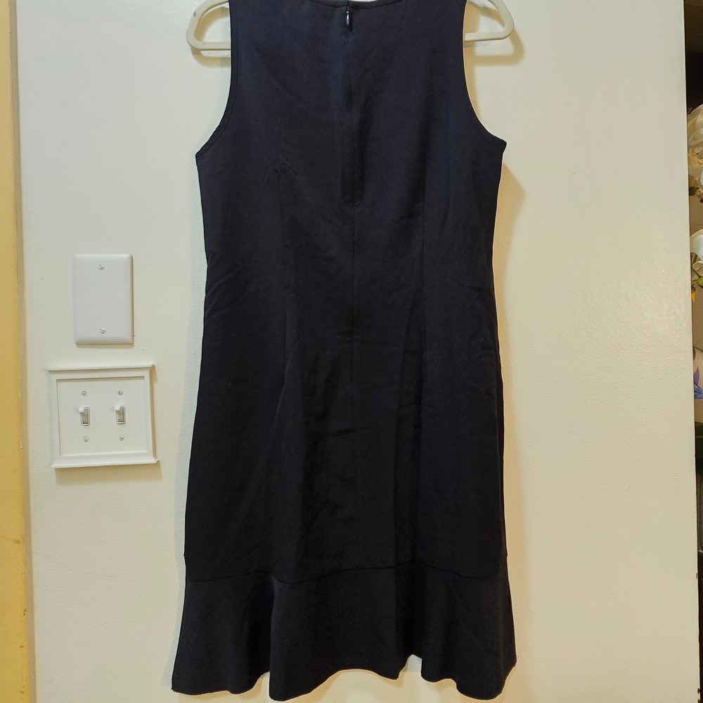 LOFT Dress Size 6 Black Sleeveless Ruffle Hem Tiered Shift Office Casual - Picture 2 of 10